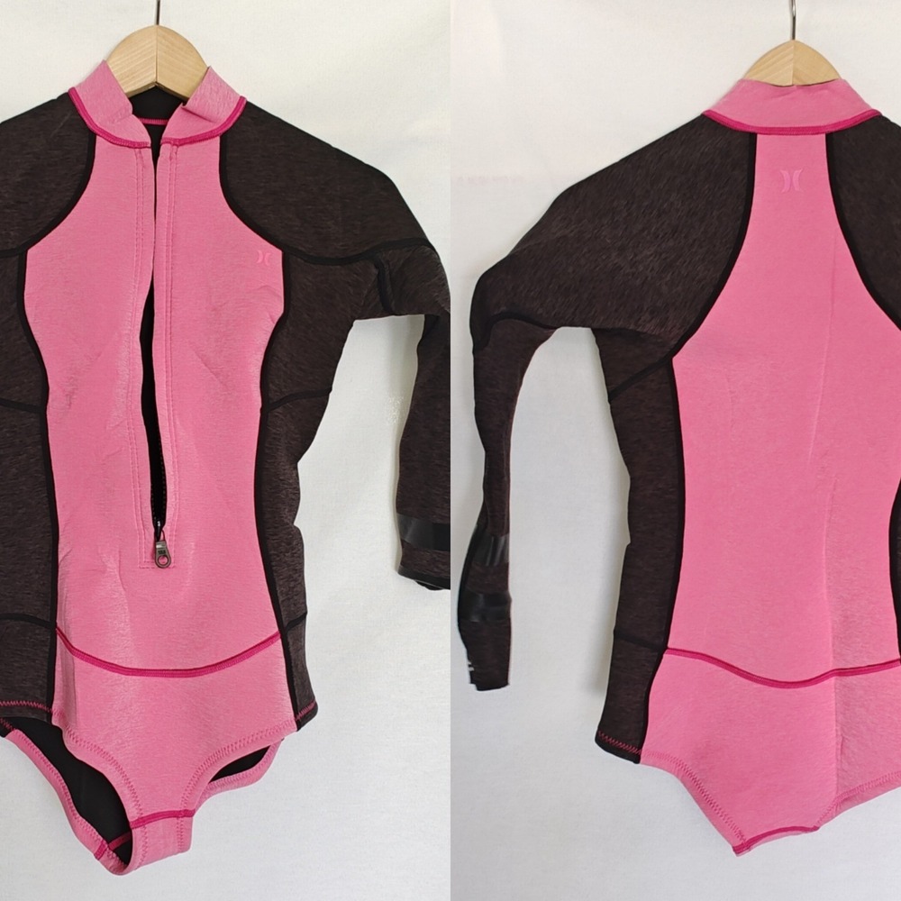 Hurley Pink and Black Women's Swim One Piece neoprene